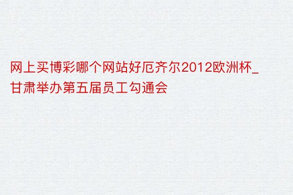 网上买博彩哪个网站好厄齐尔2012欧洲杯_甘肃举办第五届员工勾通会
